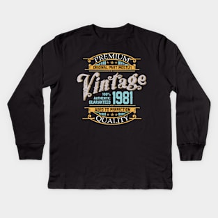 Premium Quality original part (mostly) vintage 1981 Kids Long Sleeve T-Shirt